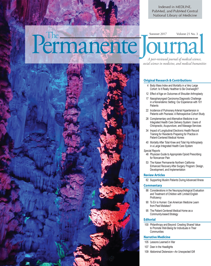 Summer Edition of the Permanente Journal Now Available Permanente