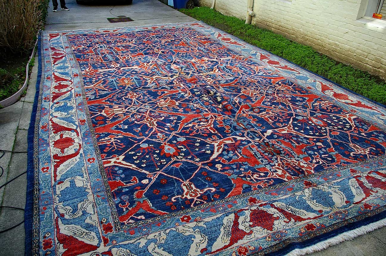 Turkish Azeri Indigo Kurdish Design 12×20 Golden Age Oriental Rug Importers