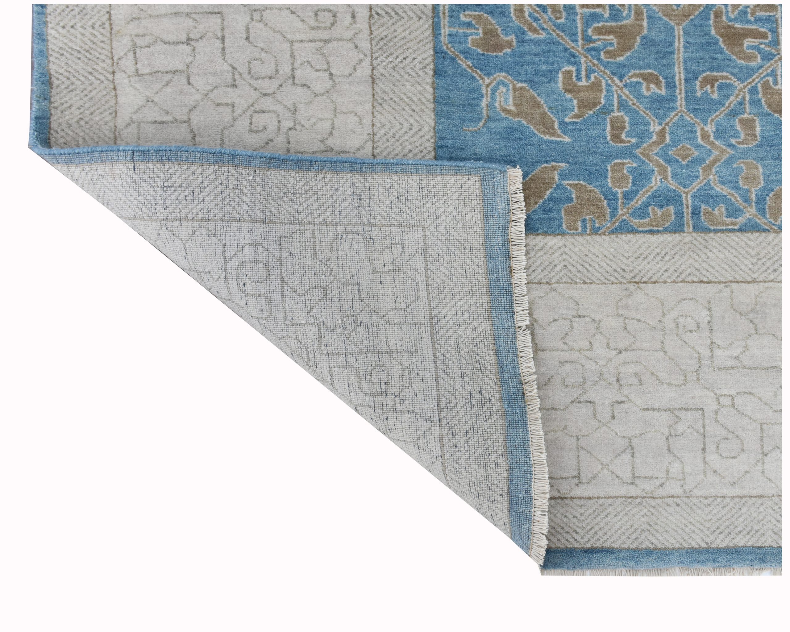 Fine India Mamluk 9×12 BlueIvory Golden Age Oriental Rug Importers