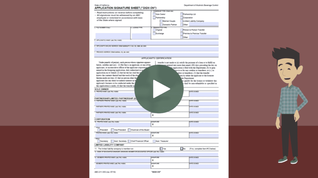 Liquor Licensing Service Permit Place California License