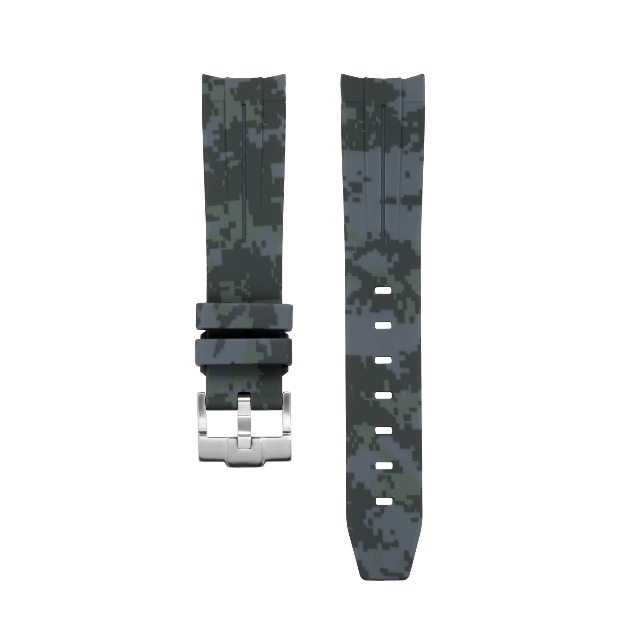 DIGITAL GRAY CAMO RUBBER WATCH STRAP for OMEGA X SWATCH SPEEDMASTER