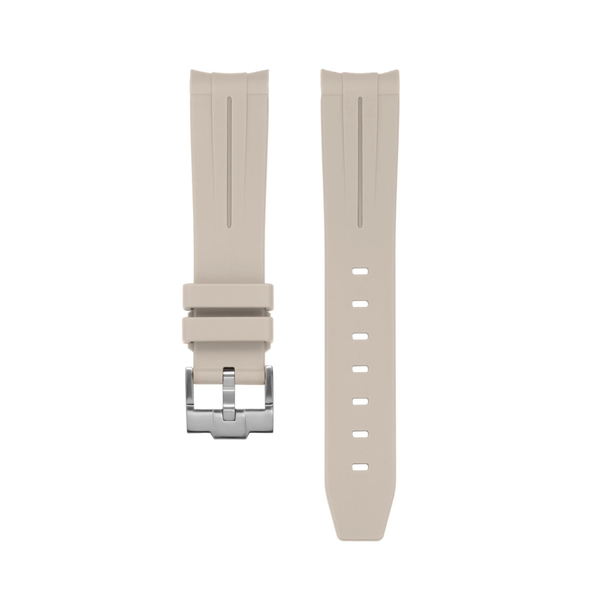 SOLID IVORY RUBBER WATCH STRAP for OMEGA X SWATCH SPEEDMASTER MOONSW