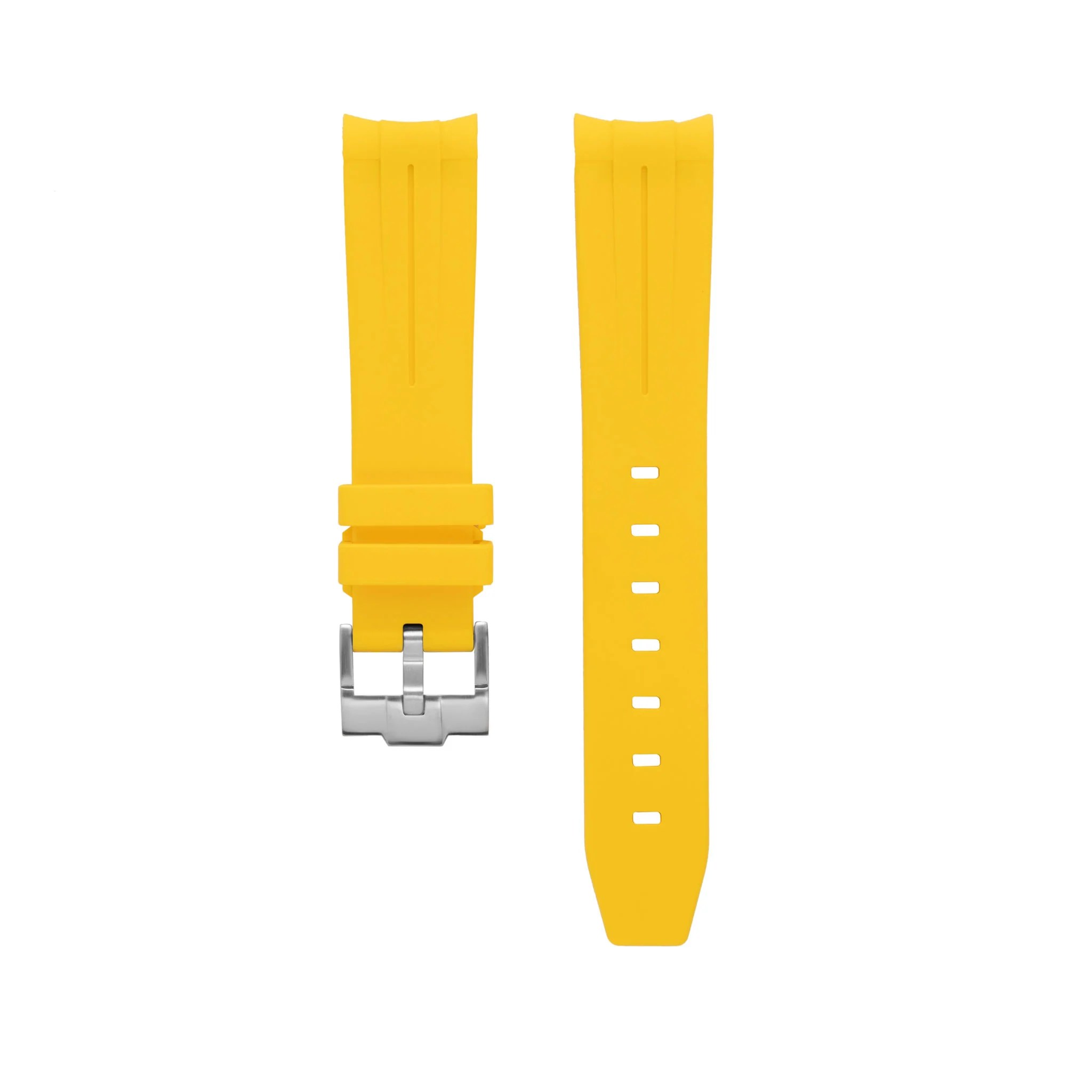 SOLID YELLOW RUBBER WATCH STRAP for OMEGA X SWATCH SPEEDMASTER MOONS
