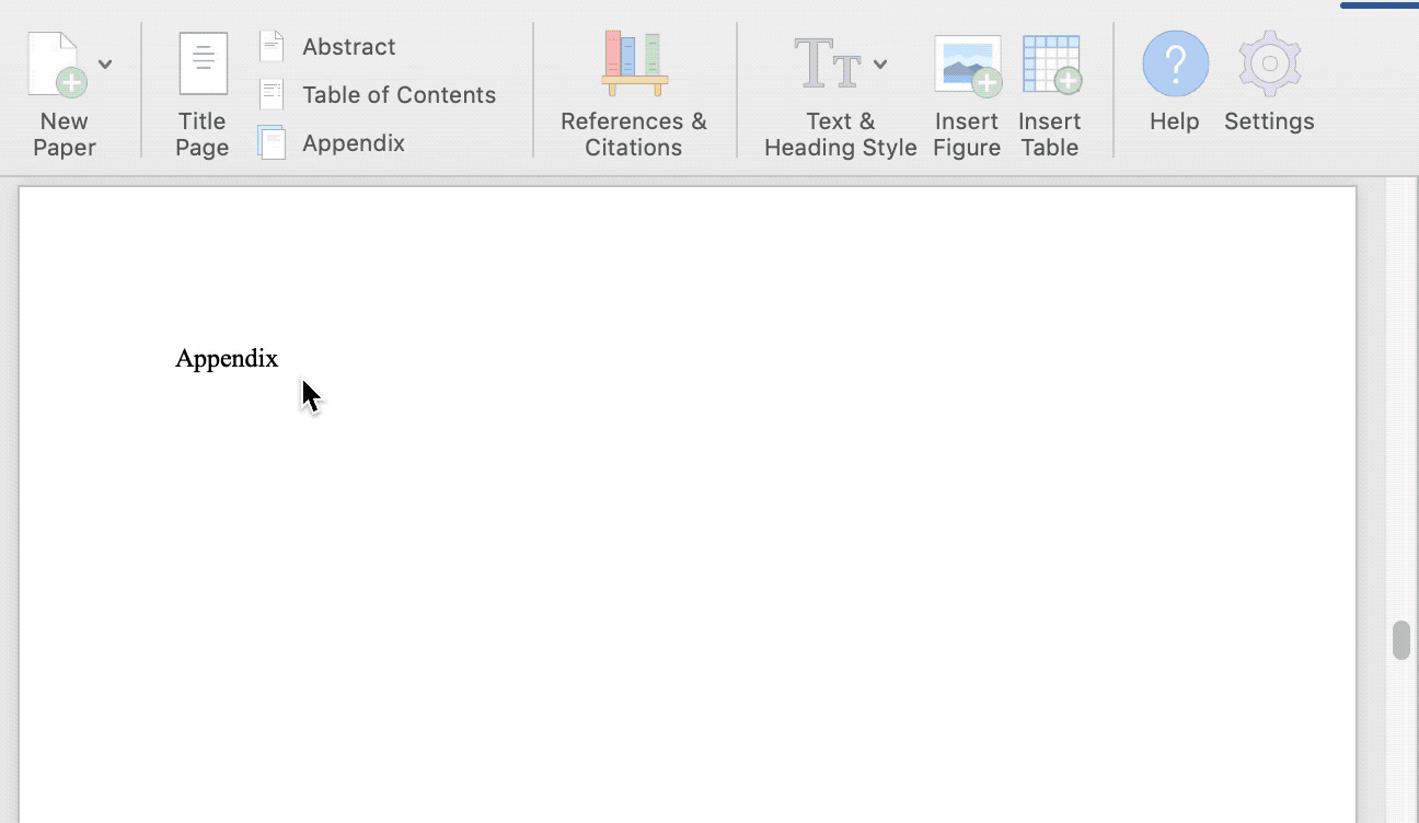 Adding an Appendix to your Paper (Addin) PERRLA
