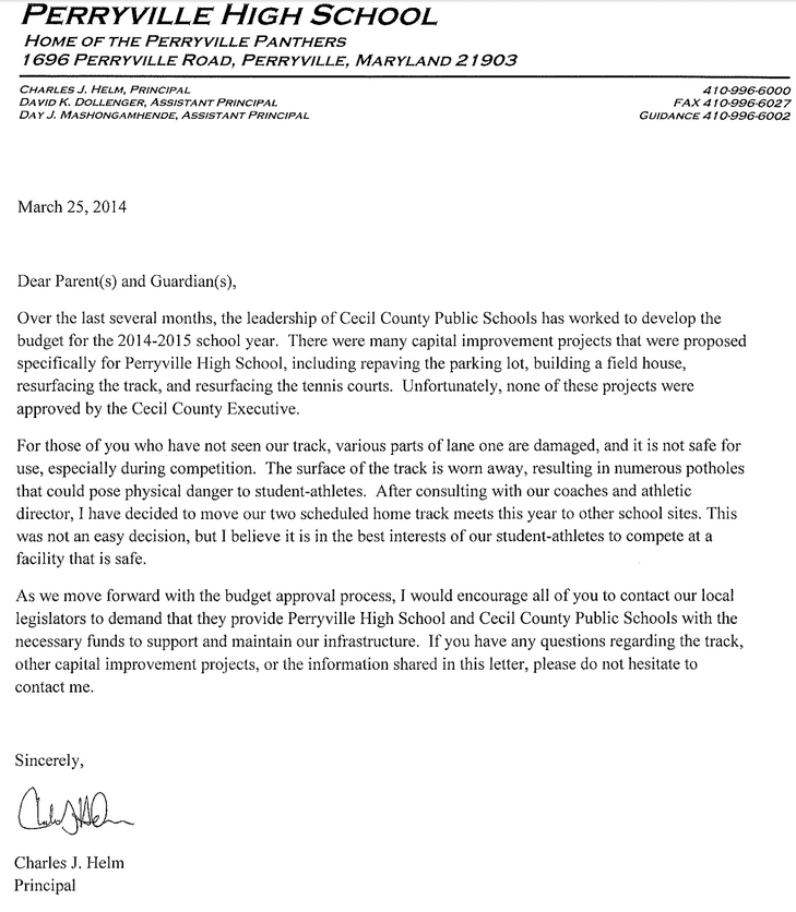FACT Track at Perryville High School condemned