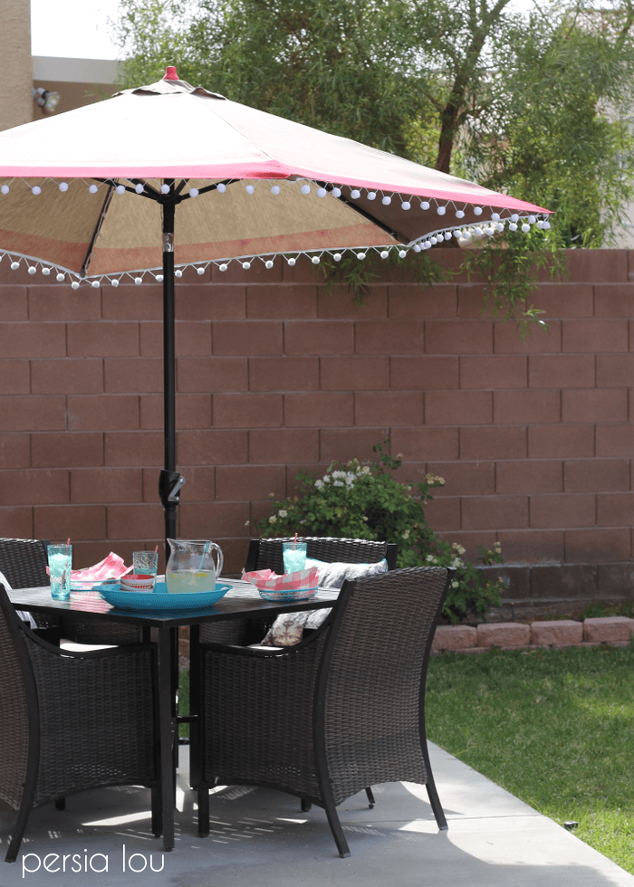 Outdoor Umbrella Upgrade and Perfect BBQ Blog Hop Persia Lou