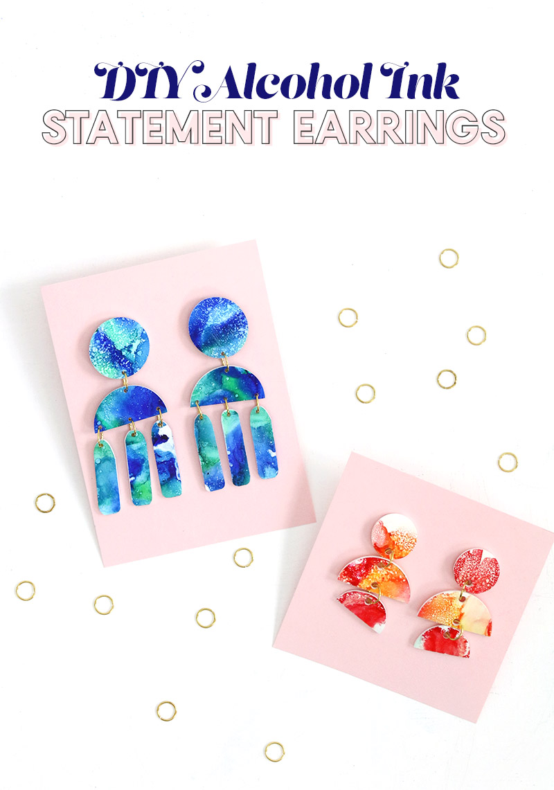 DIY Statement Earrings Alcohol Ink Shrinky Dink Earrings Persia Lou