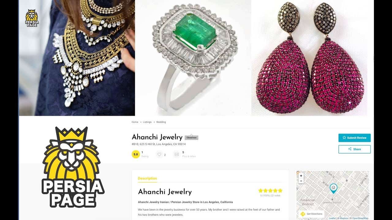 Ahanchi Jewelry Persian Jewelry designer in Los Angeles, Ca