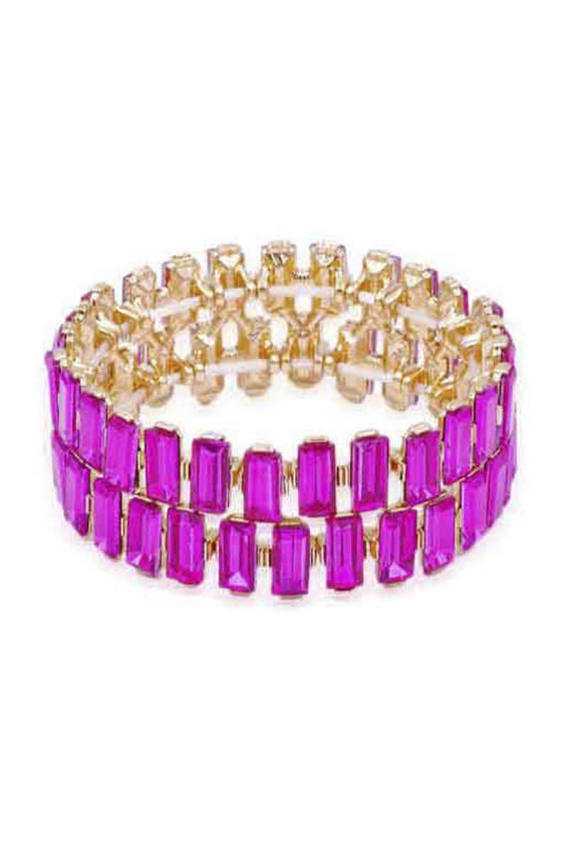 Rectangle Rhinestone Stretch Bracelet Persix