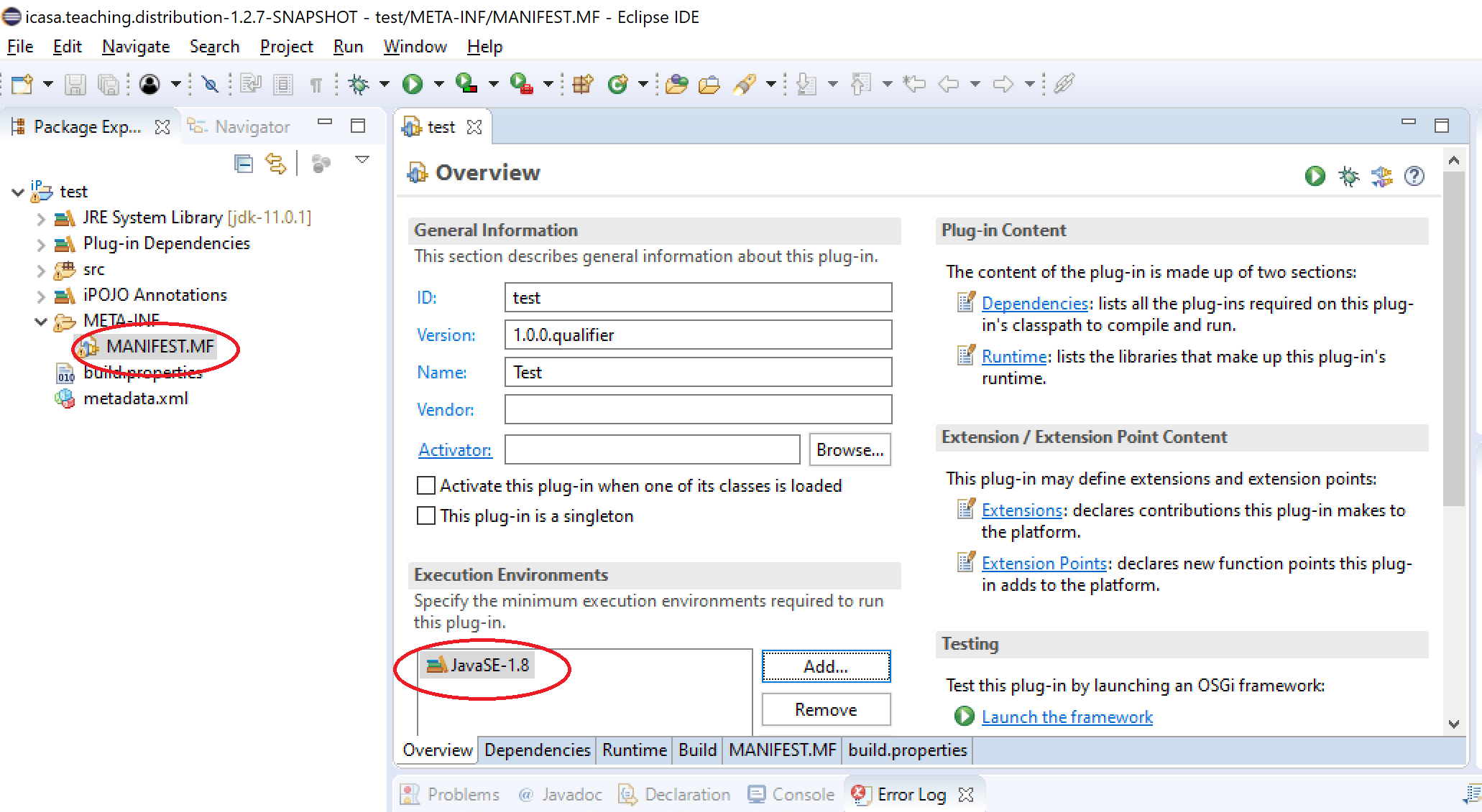 setting Java EE version in the MANIFEST.MF file, with eclipse plugin