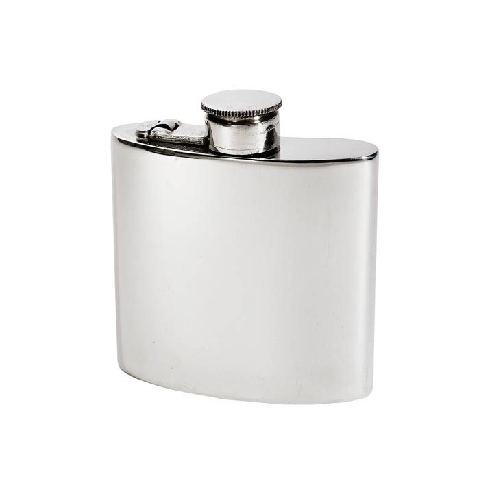Silver Rectangular Engraved Hip Flask with Free Engraving