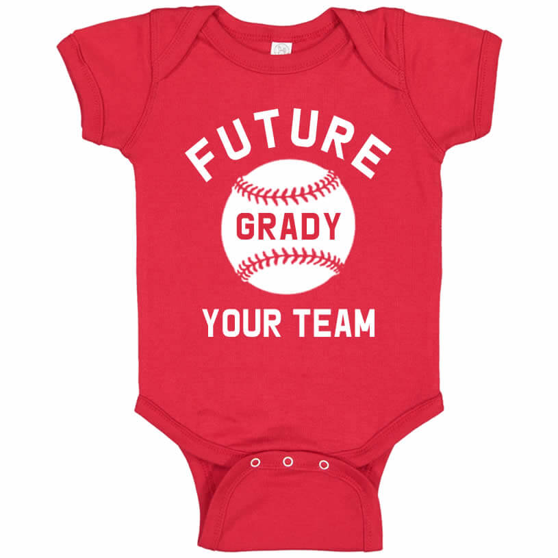 Future Baseball Player Baby Onesie Personalized Spiritwear