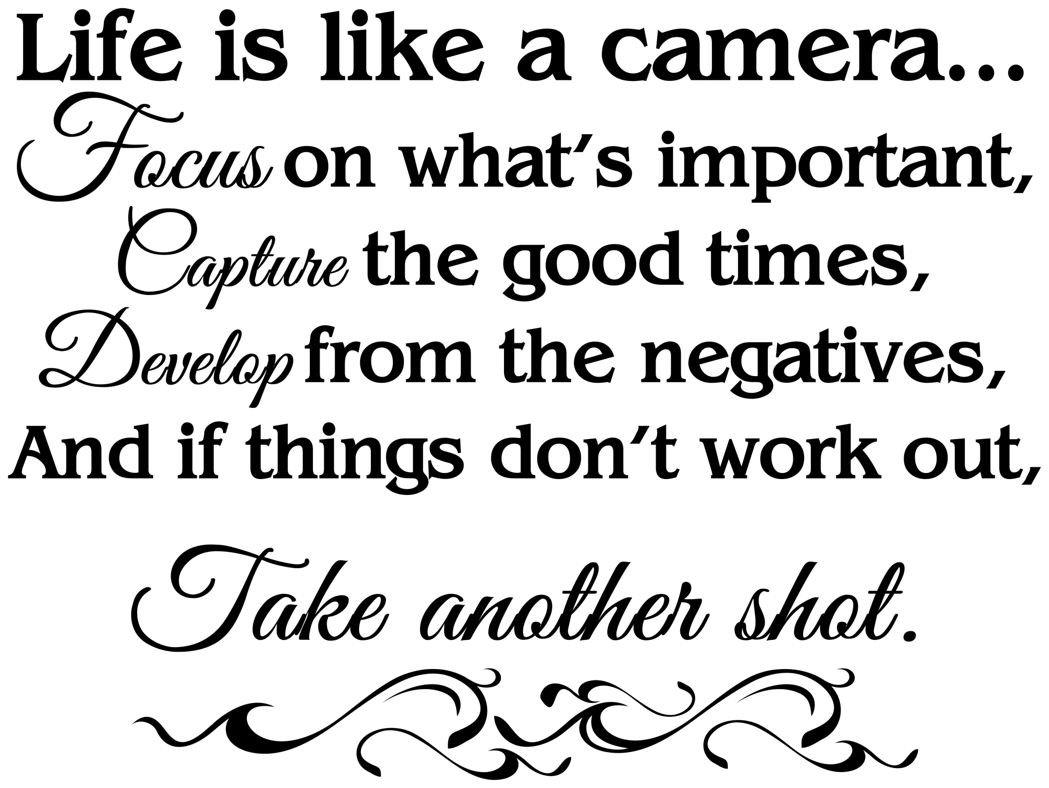 Life is Like a Camera Personalize It For You!