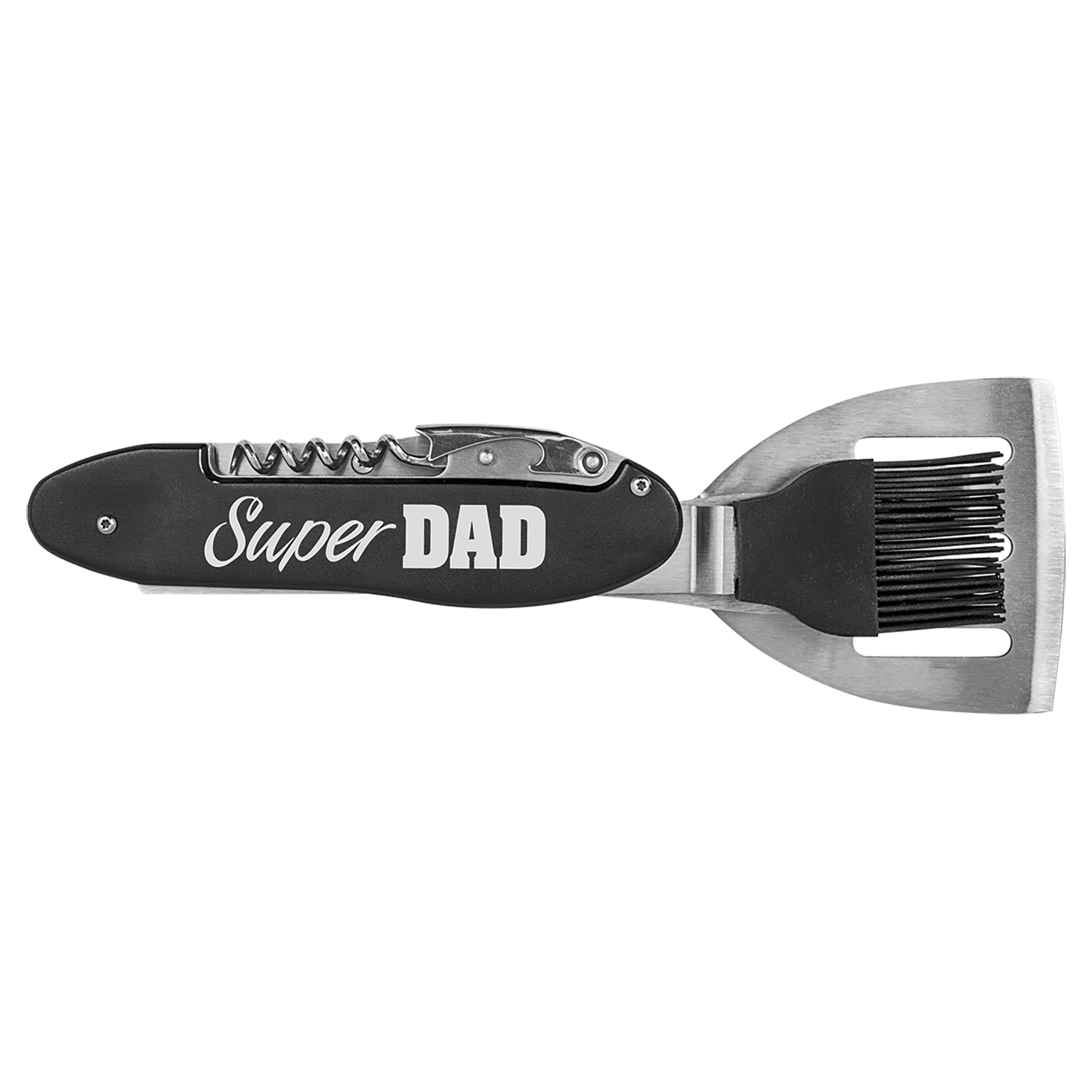 Black Aluminum 5in1 BBQ Tool (Bottle Opener, Corkscrew, Baster