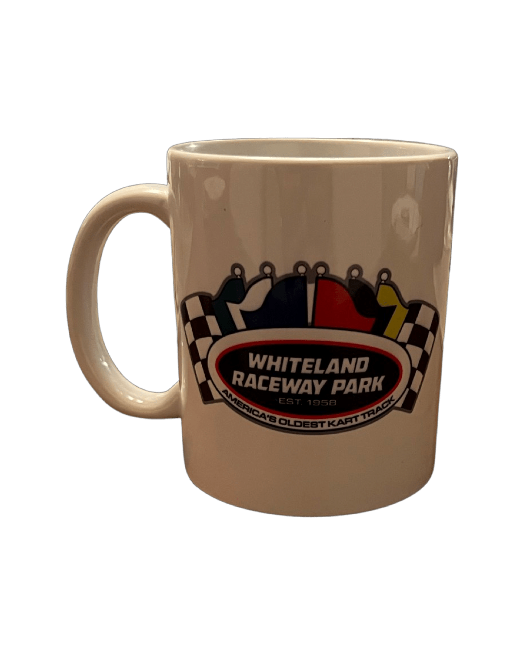 Whiteland Raceway Park Coffee Cup KLC Laser Custom Laser Engraving