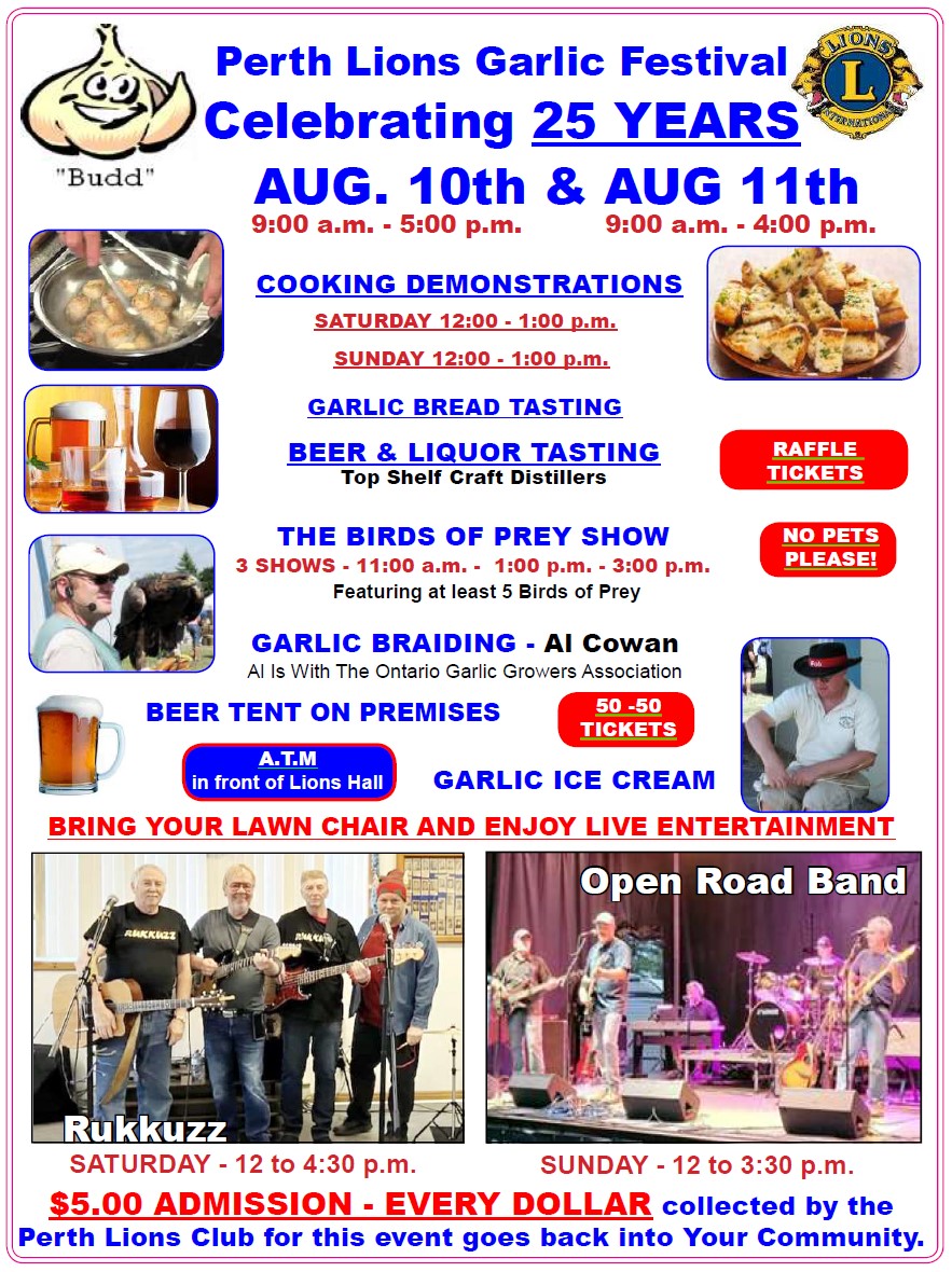 Perth Lions Garlic Festival SCHEDULE 2024