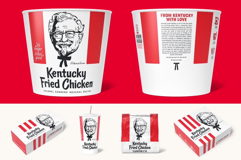 KFC renueva su packaging dando énfasis a sus rayas rojas y blancas