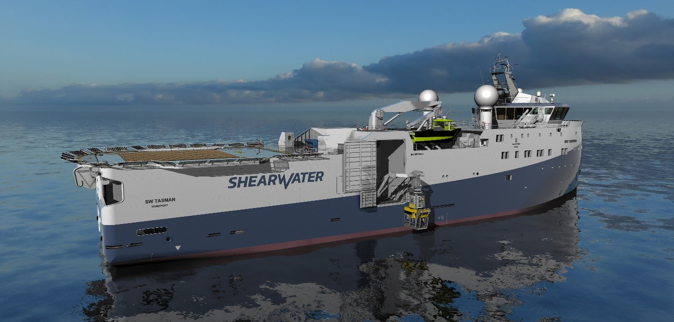 Shearwater Delivering Next Gen Deepwater Dual ROV OBN Deployment Vessel