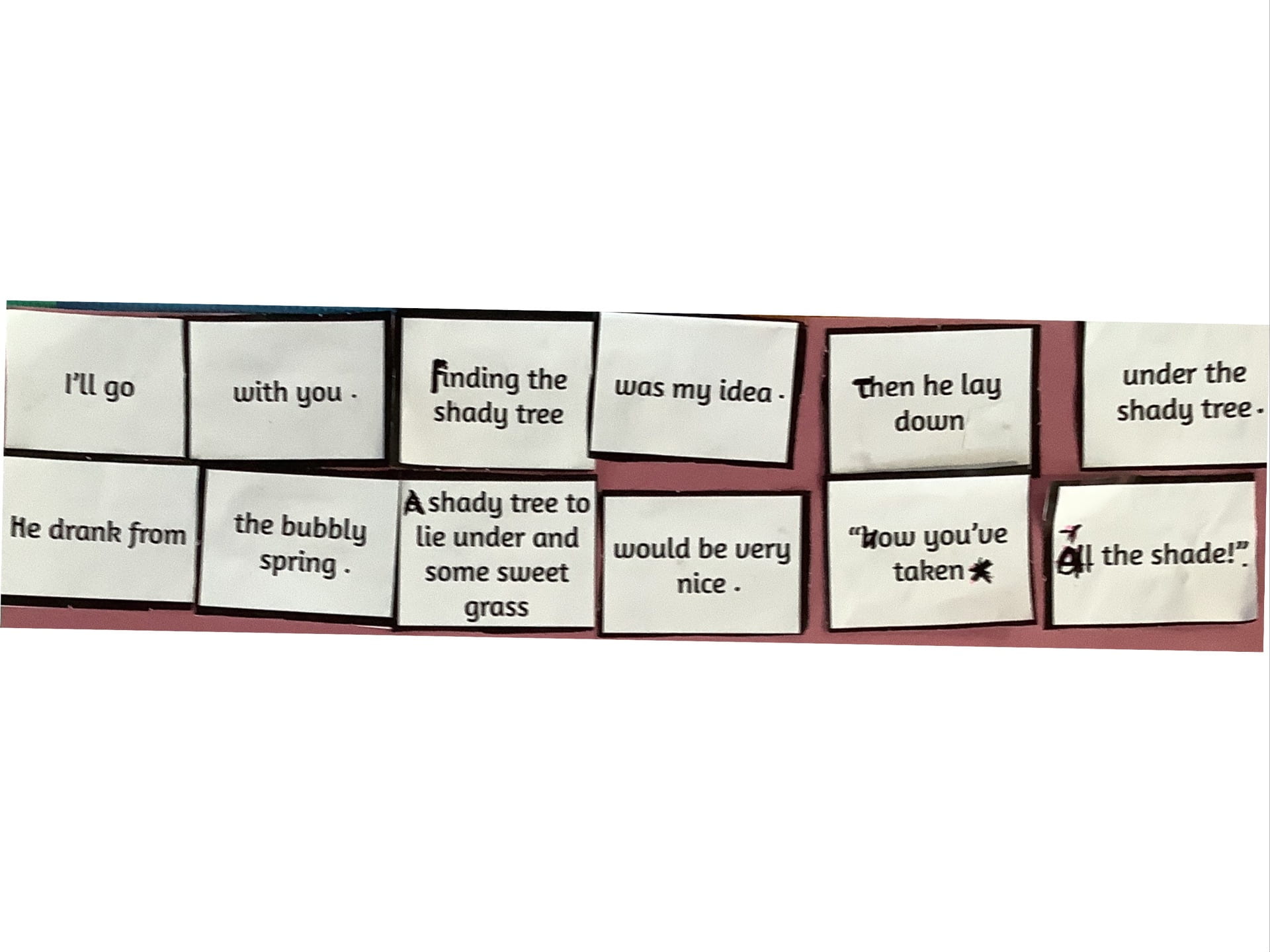 Sentence match up Akanesi Pt England School