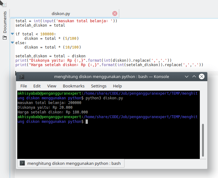 Program diskon menggunakan python Pesona Informatika