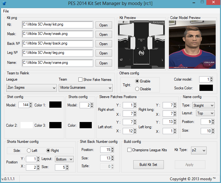PES 2014 Kit Set Manager v.0.5.1.0 by moody • PESPatchs