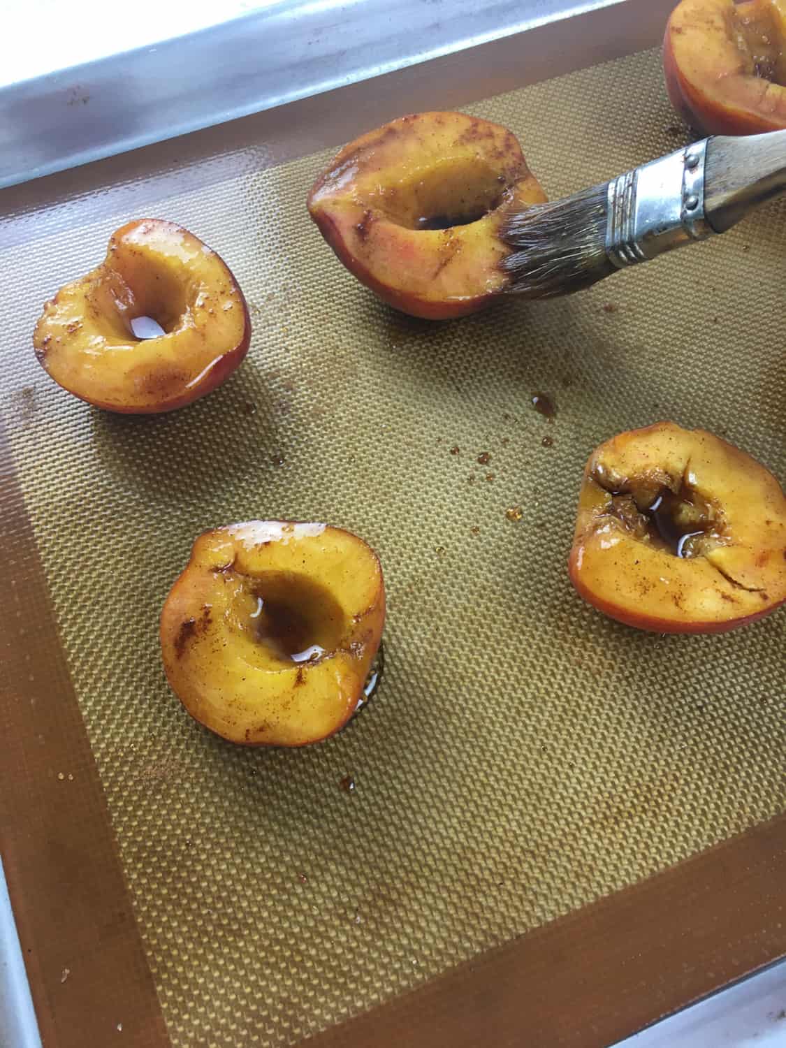 5Ingredient Baked Balsamic Peaches with Fresh Maple Whipped Cream Pesto & Margaritas