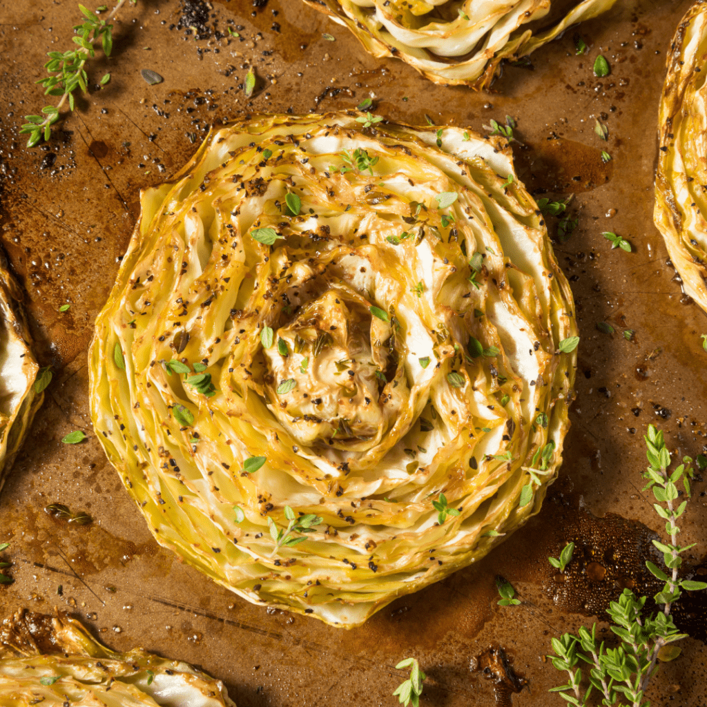 Loaded Cabbage Steaks with Bacon and Blue Cheese Dressing Pesto
