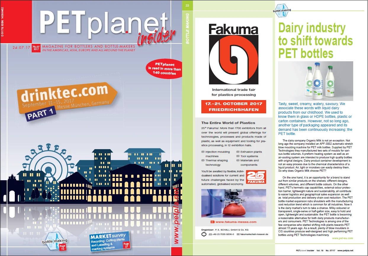 PET Insider about PET Technologies and Dairy Industry