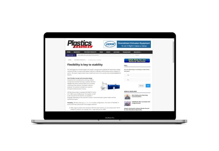 » Plastics Hotline об инновационном автомате выдува ПЭТтары APFMax