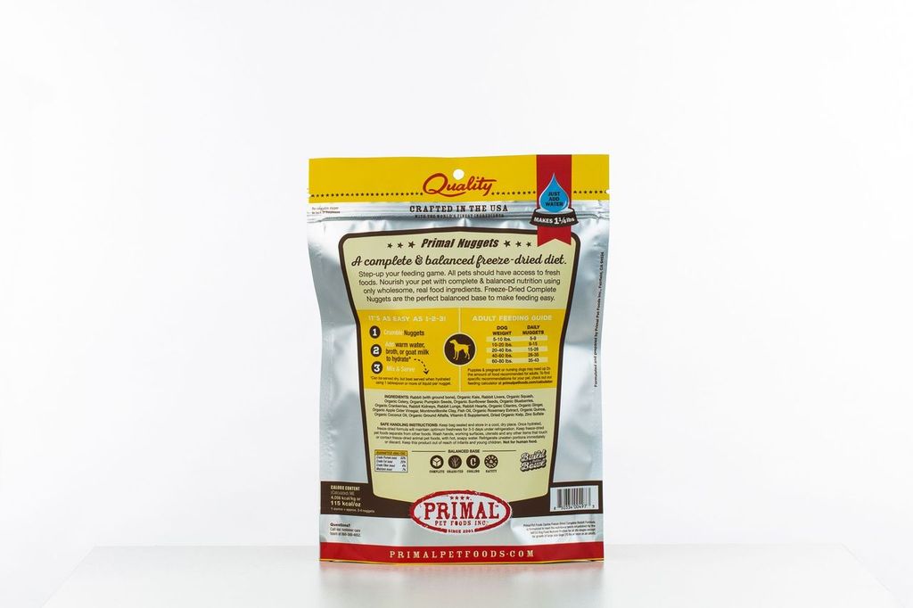 Primal Pet Foods 5.5oz Canine Rabbit Formula Nuggets Pet Insight
