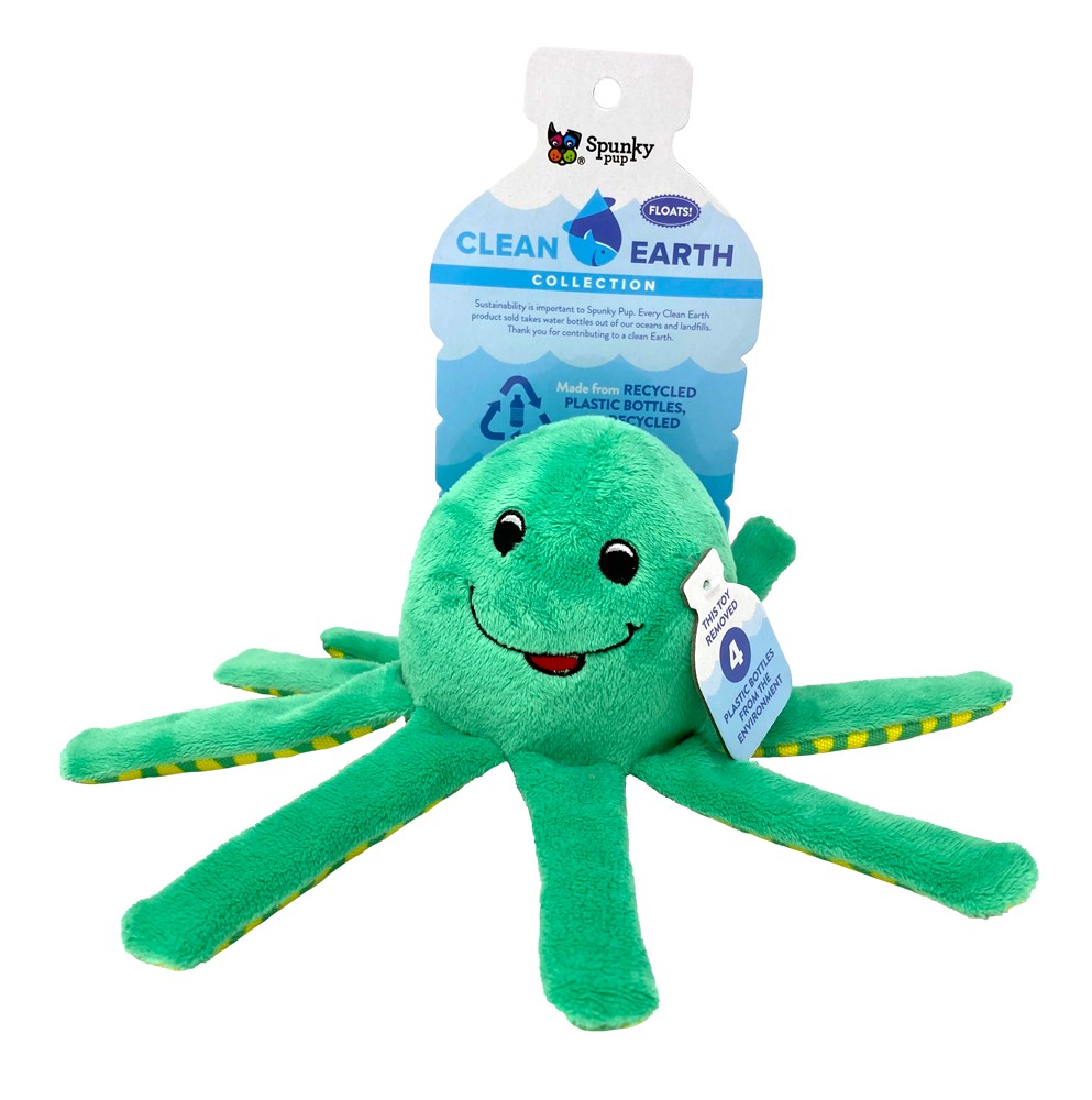 Spunky Pup Dog Toys Clean Earth Plush Octopus Large Pet Insight