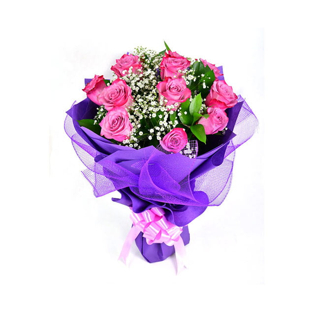 Dozen Purple Roses Bouquet Petal Box