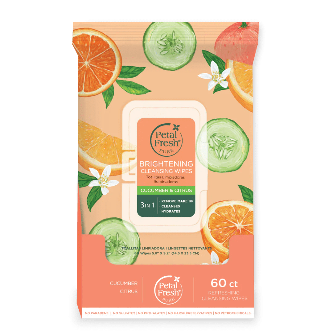 Brightening Cucumber & Citrus Makeup Removing Cleansing Wipes Petal Fresh