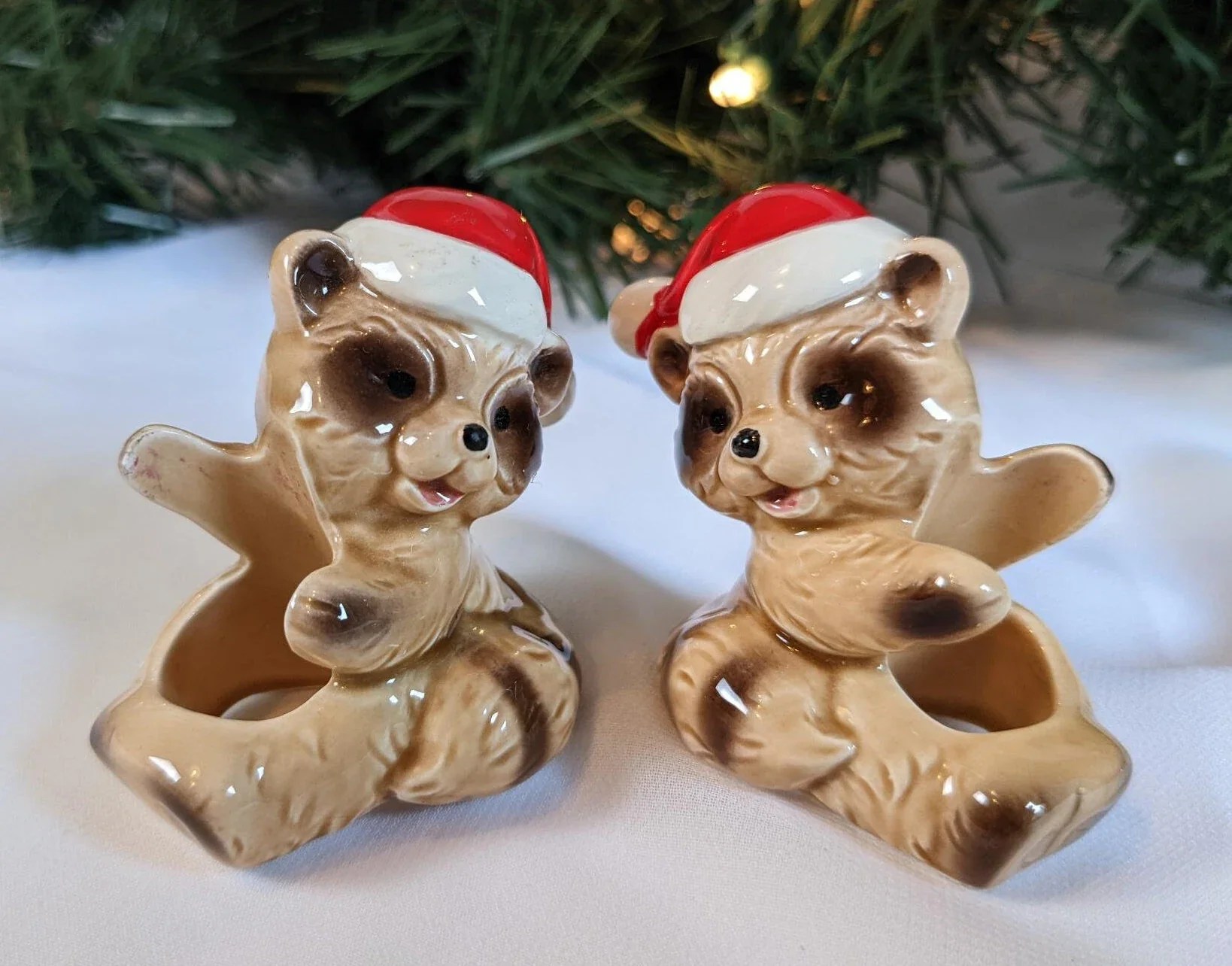 Woodland Creature Raccoon Christmas Candle Huggers