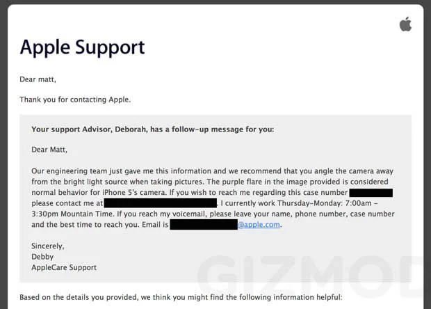 Apple iPhone 5 Purple Flaring Is Normal, You're Just Holding it Wrong