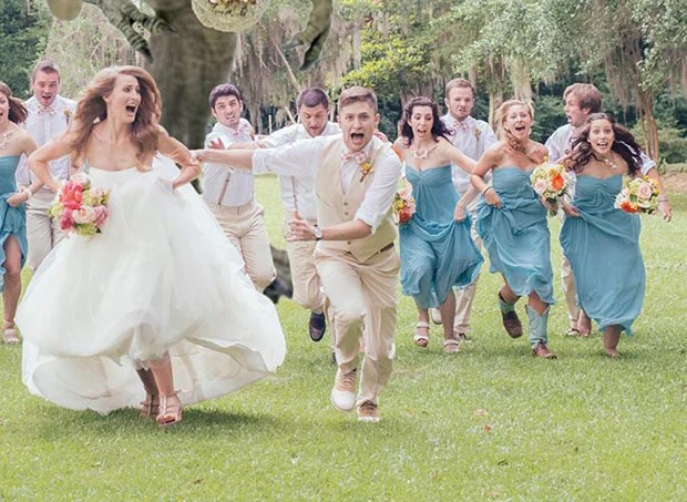 Wedding Photograph Features a Hungry TRex Chasing the