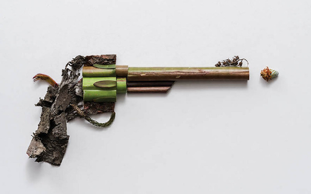 Harm Less A Photo Series of Firearms Made Entirely out of Plants