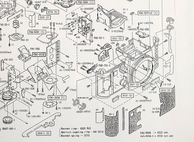Incredibly Detailed Diagram Shows an Exploded View of Nikon’s Iconic F3