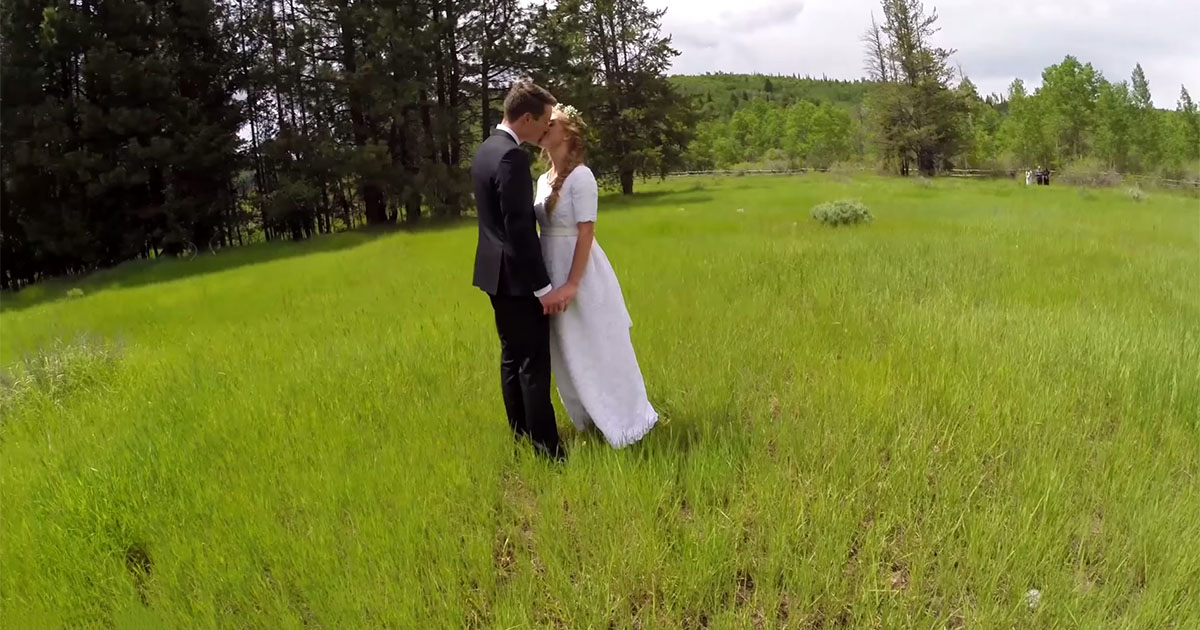 A Beautiful Aerial Wedding Photography Drone Shot