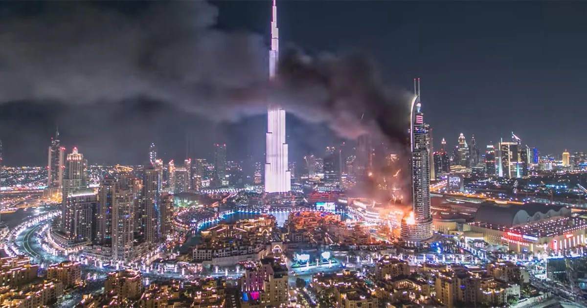 This TimeLapse Captured the Huge Skyscraper Fire in Dubai on New Year