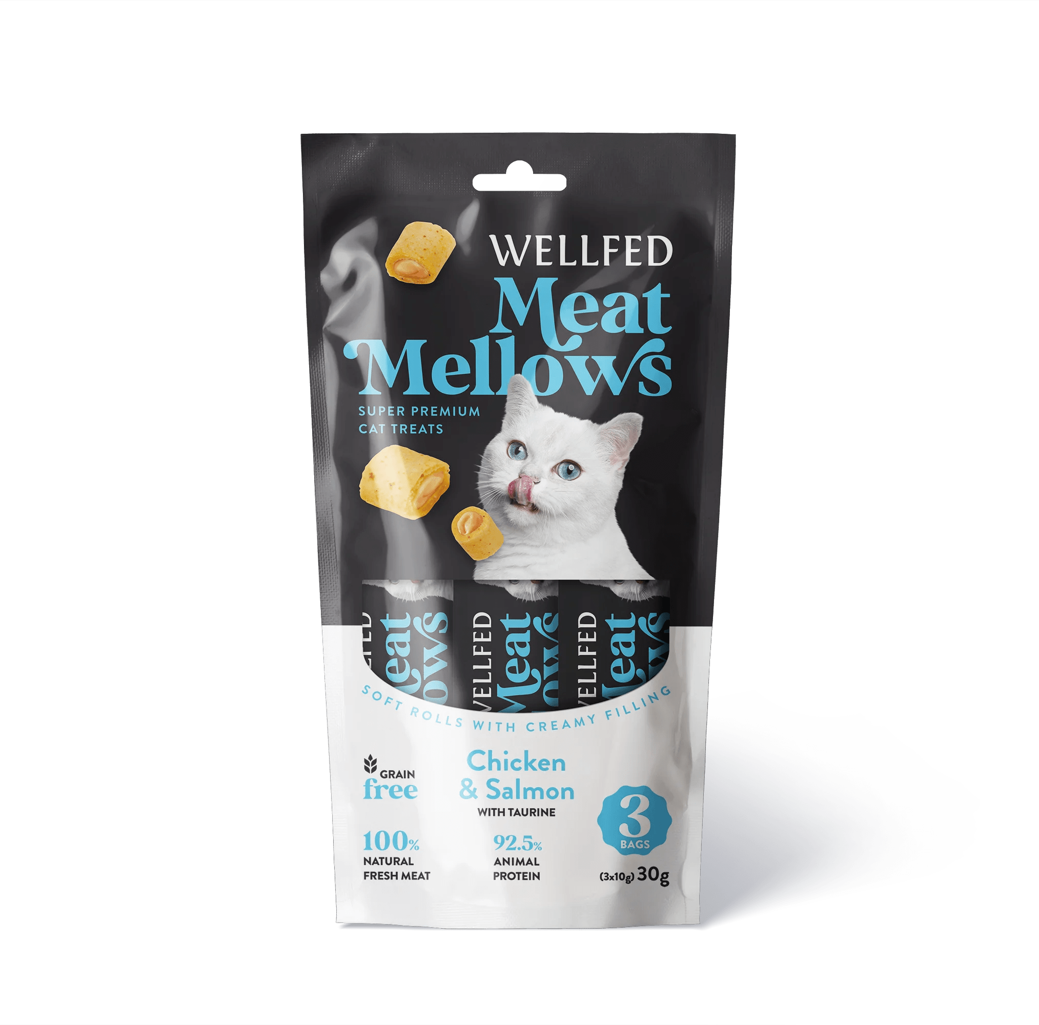 WELLFED MEAT MELLOWS CHICKEN & SALMON (3*10gr) 30gr Pet Barn