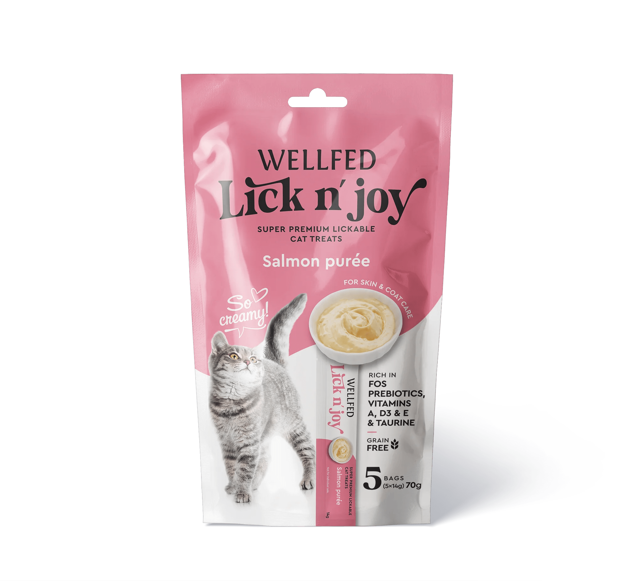 WELLFED LICK N' JOY SALMON (5*14gr) 70gr Pet Barn