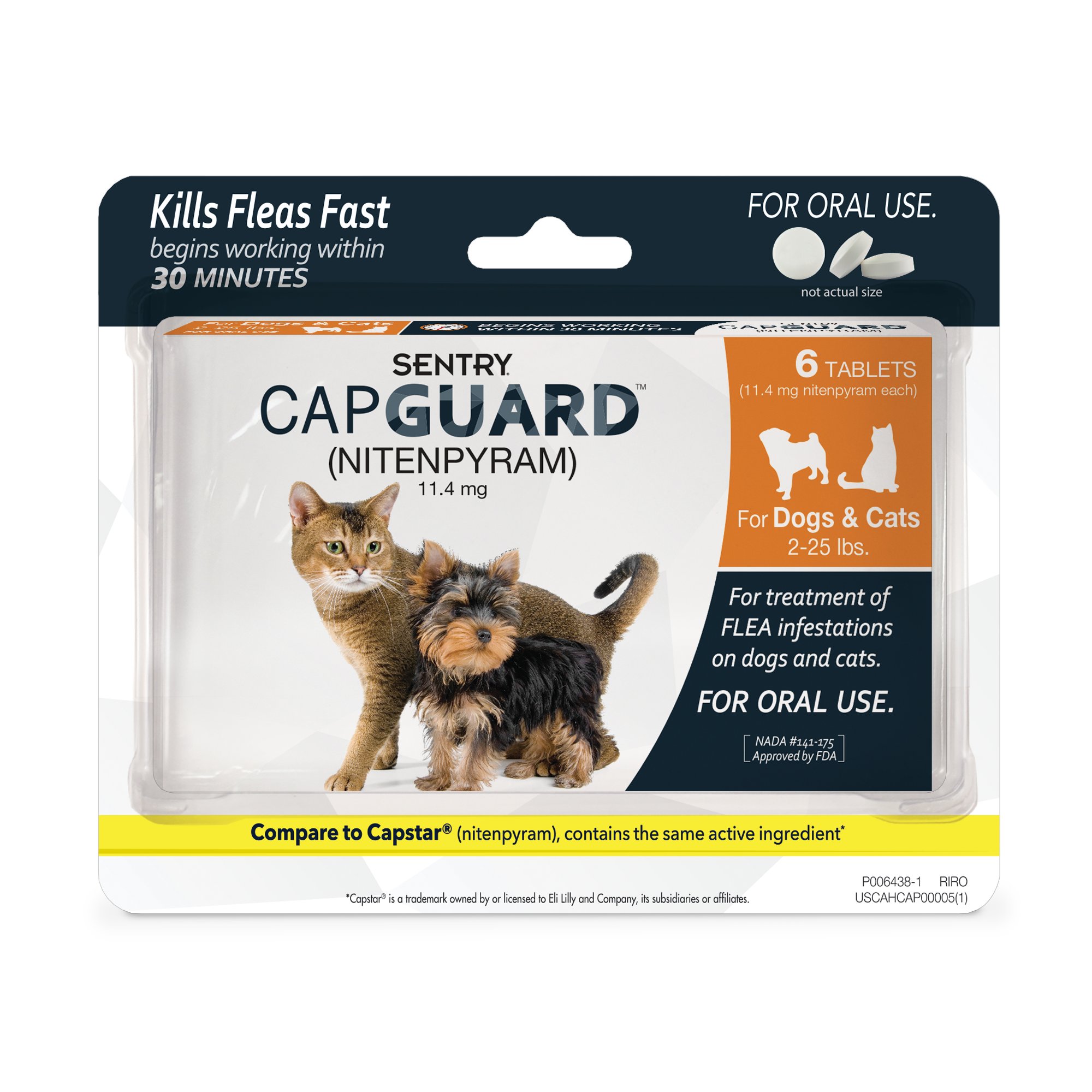 Sentry Capguard Flea Tablets for Cats 2 to 25 lbs. Petco