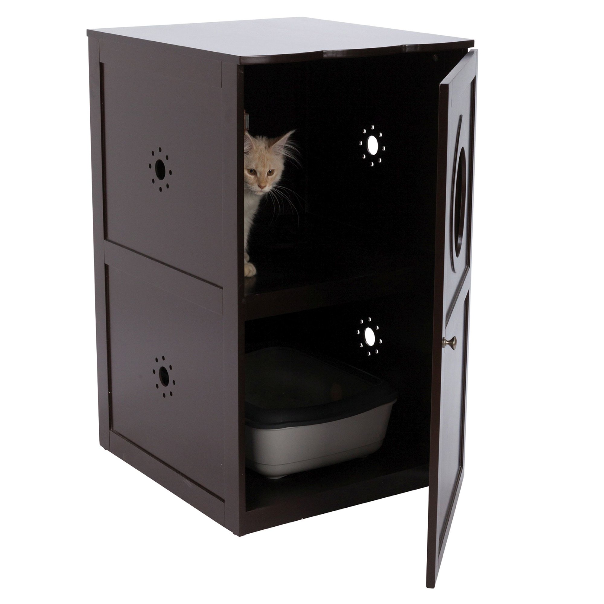 Trixie Wooden 2 Story Pet House in Brown for Cats Petco