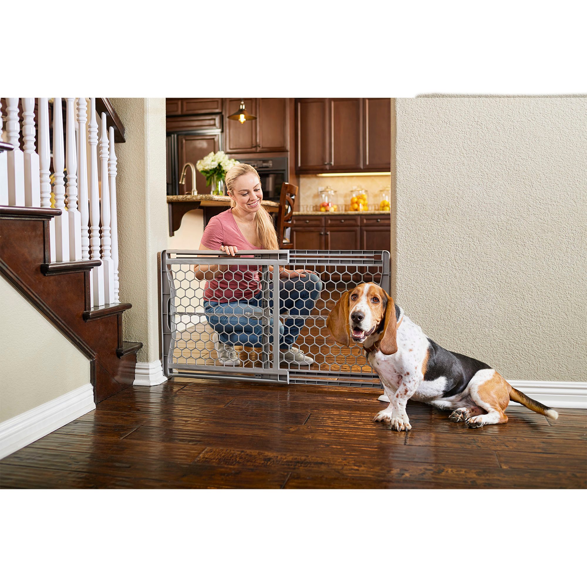 Cardinal Gates Walnut StepOver Pet Gate Petco