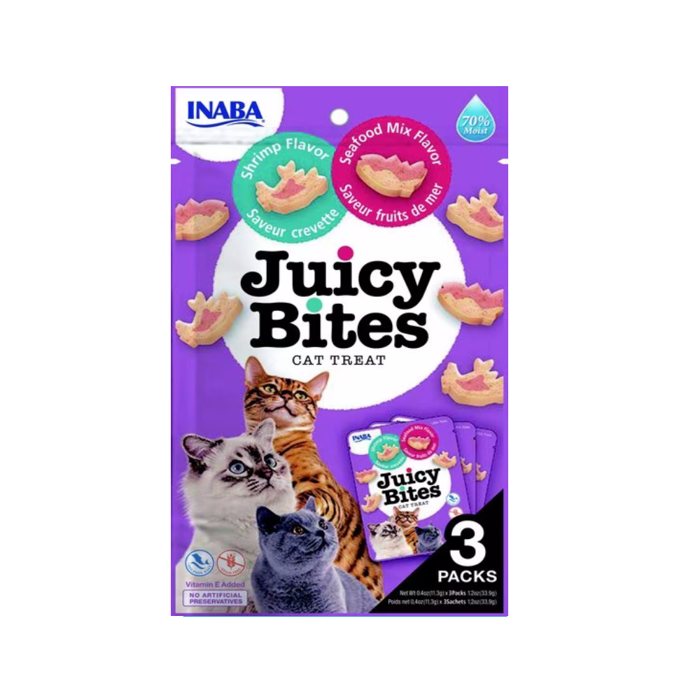 Juicy Bites Cat Treat Shrimp & Seafood Mix Flavor 33.9g Petco BD