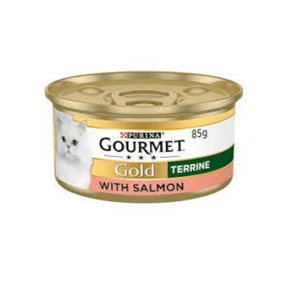 Purina Gourmet Gold Terrine With Salmon 85g Cat Can Food Petco BD