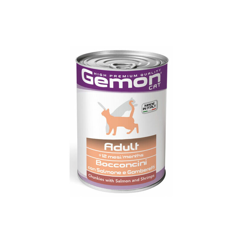 Gemon Cat Wet Food Chunkies Adult with Salmon and Shrimps 415gm