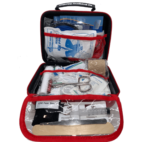 60+ pc Deluxe Custom Pet First Aid Kit (Veterinary Approved) Pet Emergency Education