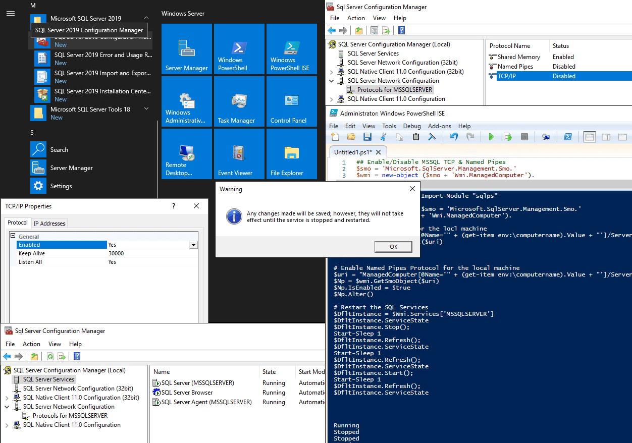 Enable Named Pipes And Tcpip Connections